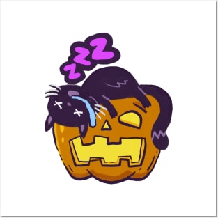 sleeping emote on halloween Posters and Art